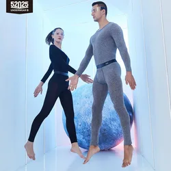 Ropa interior térmica para hombre y mujer, ropa interior de lana merina MicroModal, suave, ligera, larga, cómoda, 52025