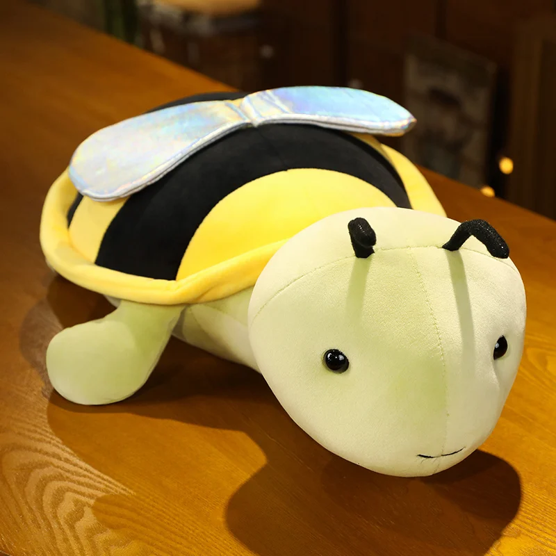 Tortoise Bee Plush Toy Pink Cute Kawaii Cartoon Doll Comfortable Cushion Office Bedroom Decoration Birthday Christmas Gift