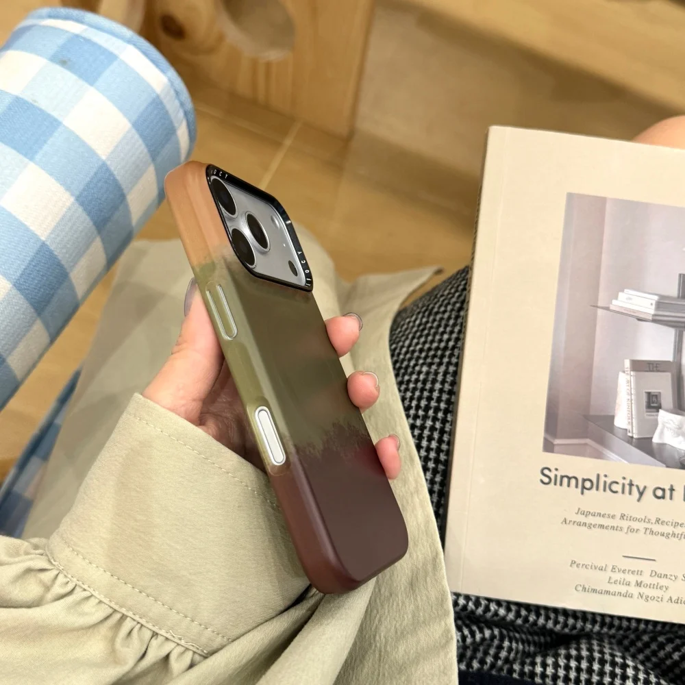 متباين باللونين البني والأخضر لحافظة الهاتف المحمول ذات الحامل المغناطيسي، مناسبة لهاتف iPhone 14/15/16/17 Pro Max، حافظة واقية جديدة مضادة للصدمات #5