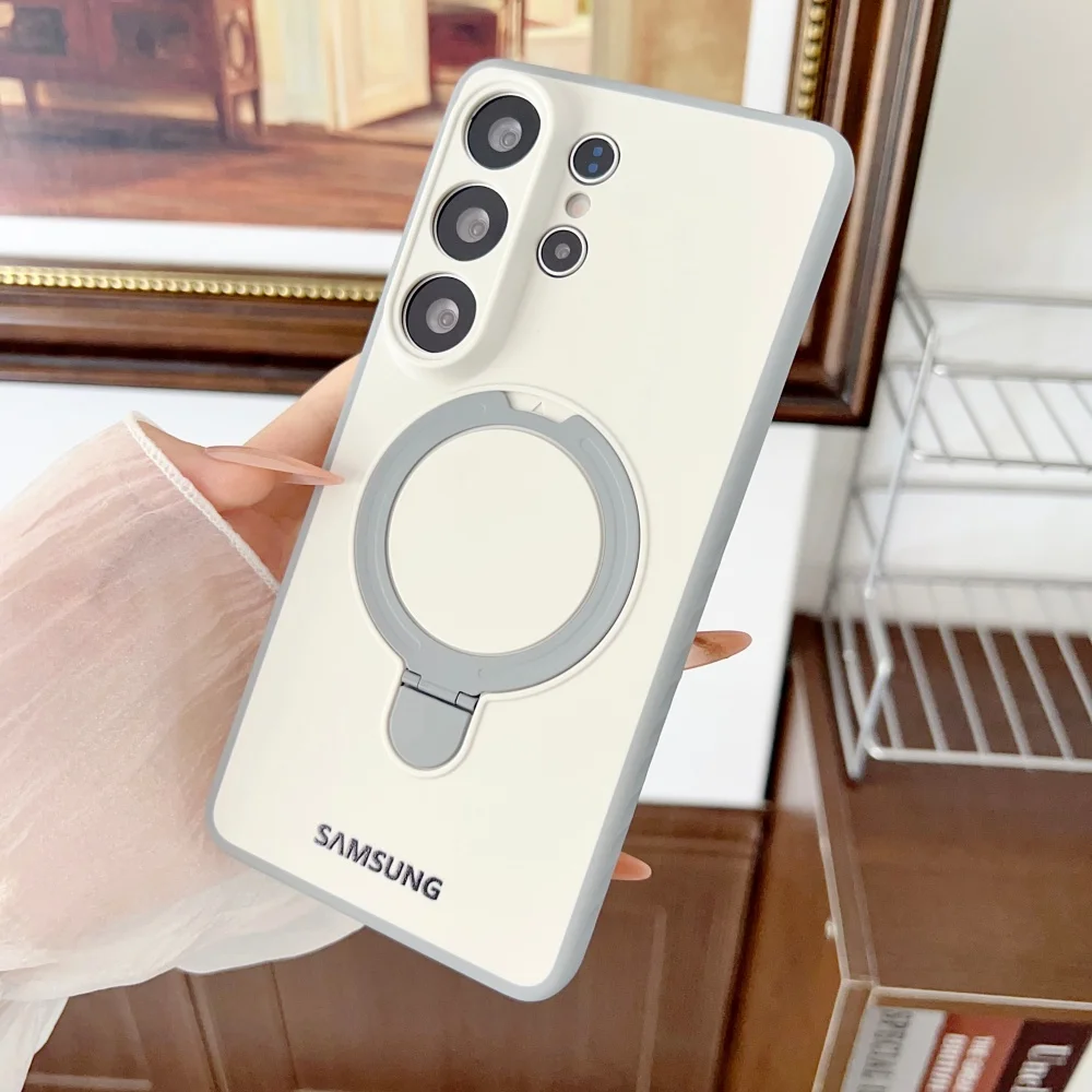 360 ° Drehbare Magnetische Metallhalterung Silikon-Handyhülle für Samsung S26 S25 S24 S22 Ultra S26 Plus A57 für Magsafe Cover – Detail 16
