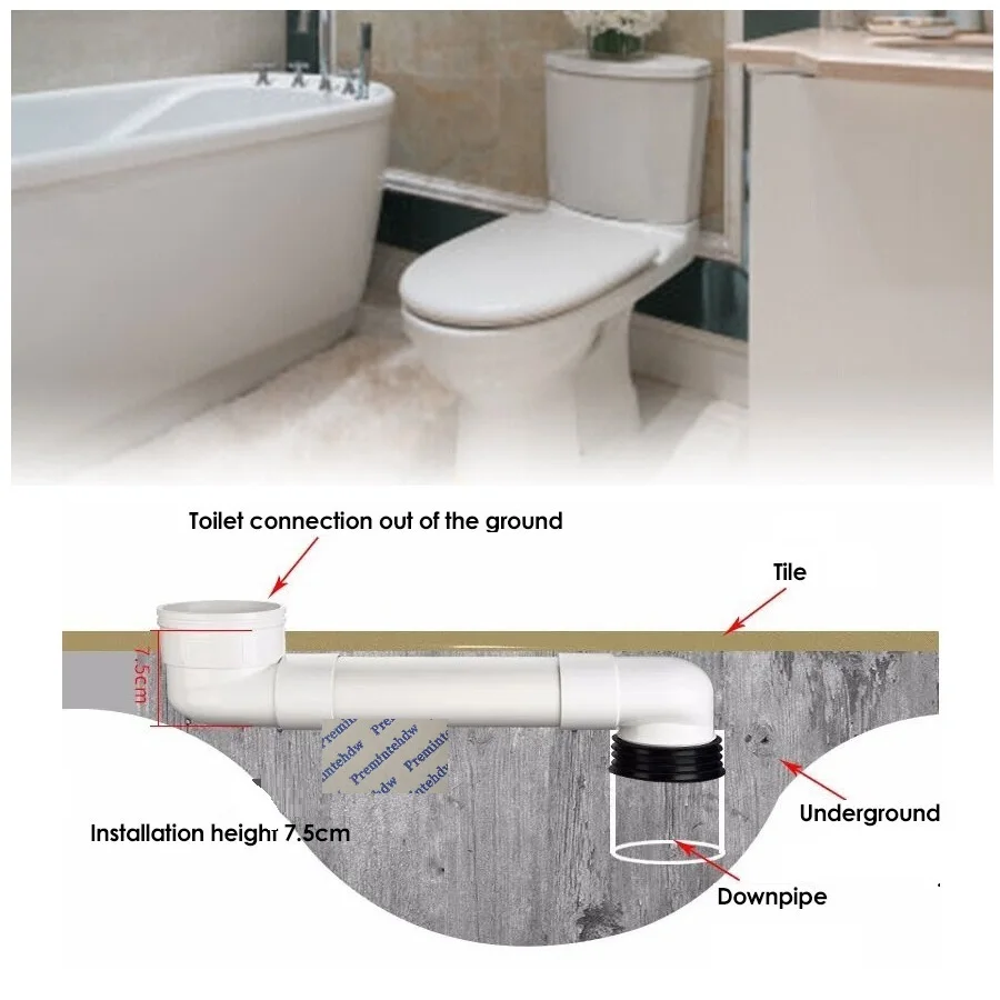 1Pc DIY Resizable Plastic Oval Pipe Toilet Drain Relocation Offset Flange Adapter Shifter For Remodeling Plumbing