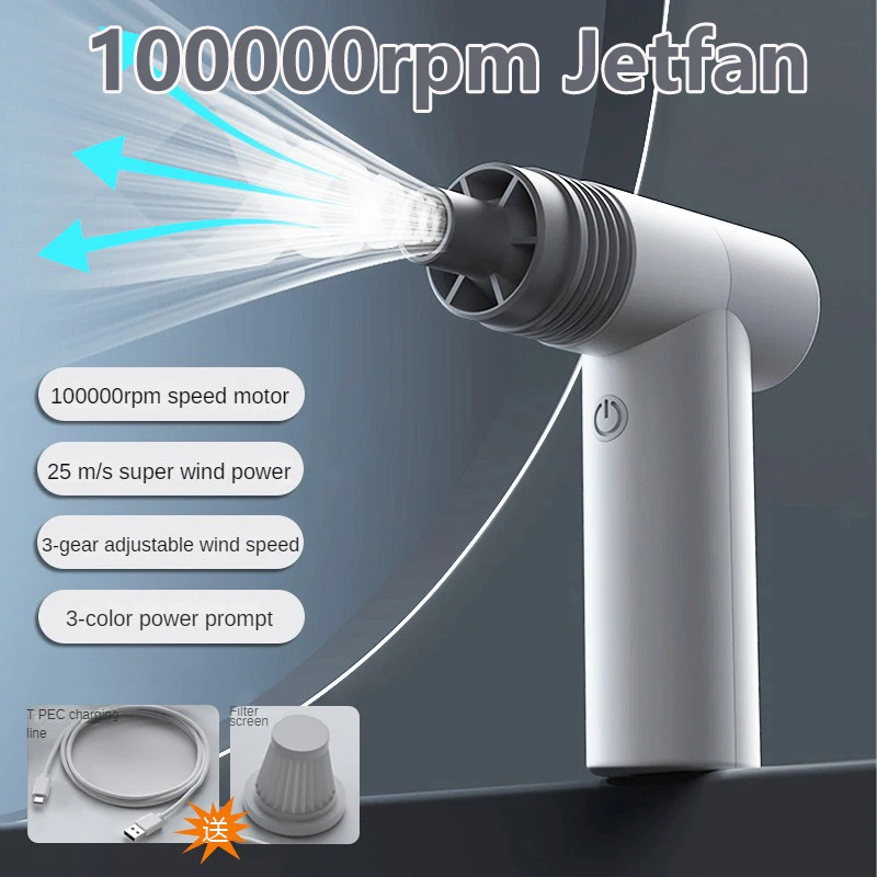 

100000 об/мин Jetfan USB Перезаряжаемый ручной вентилятор портативный мини-Турбовентилятор воздуходувка Многофункциональный уличный Кемпинг мощный вентилятор