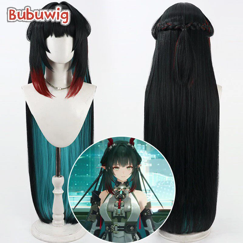 bubuwig-synthetic-hair-zhuang-fangyi-cosplay-wigs-game-arknights-endfield-zhuang-fangyi-100cm-mixed-color-wig-heat-resistant
