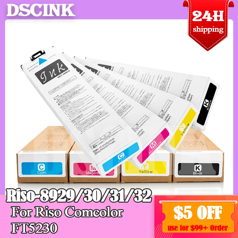 

American version 8929 8930 8931 8932 Compatible Ink Cartridge For Riso Comcolor FT5230 Printer With Pigment Ink 1000Ml