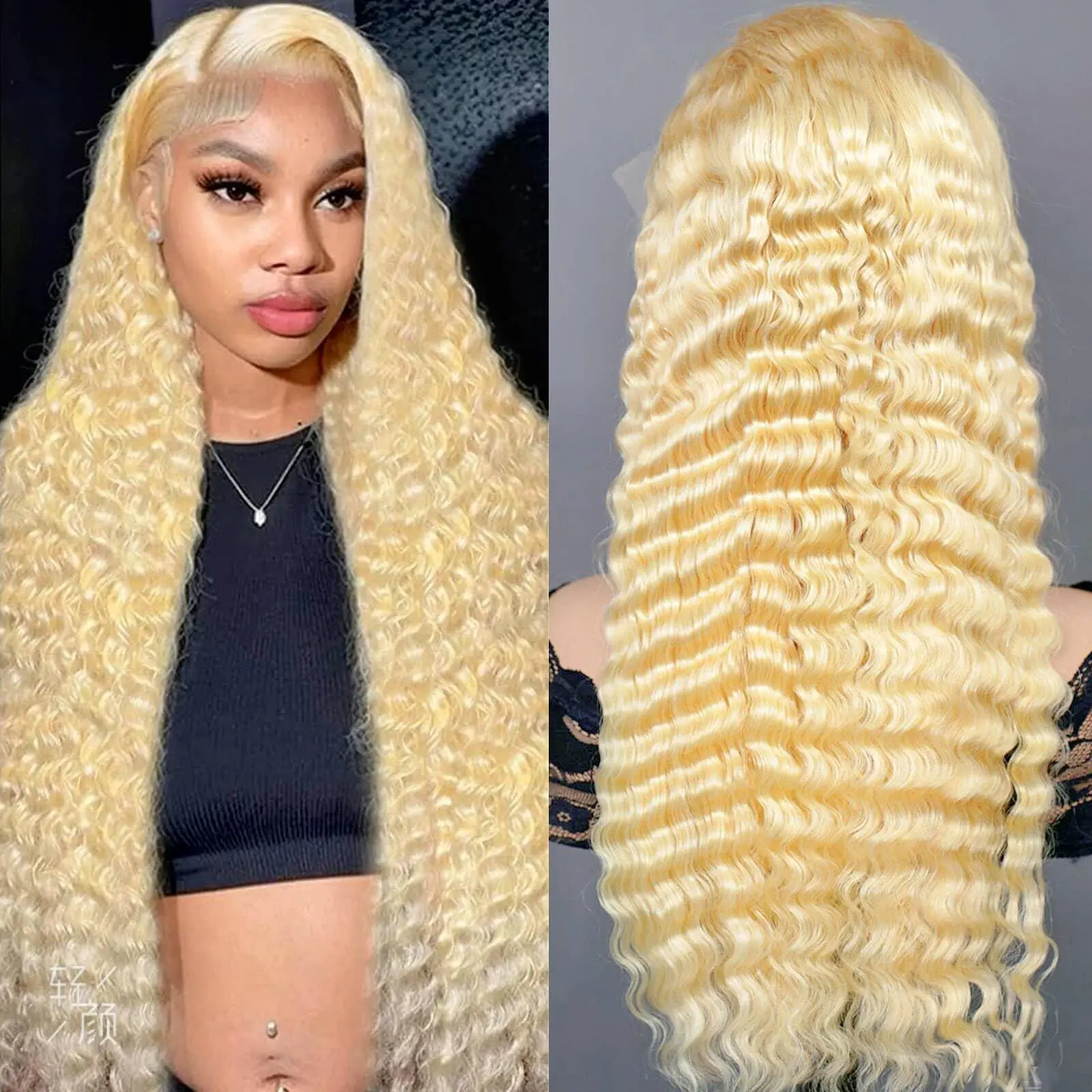 

Transparent 613 Blonde Curly 13x6 Lace Frontal Wigs Brazilian Colored 13x4 Glueless Front Wig Full Remy Human Hair For Women