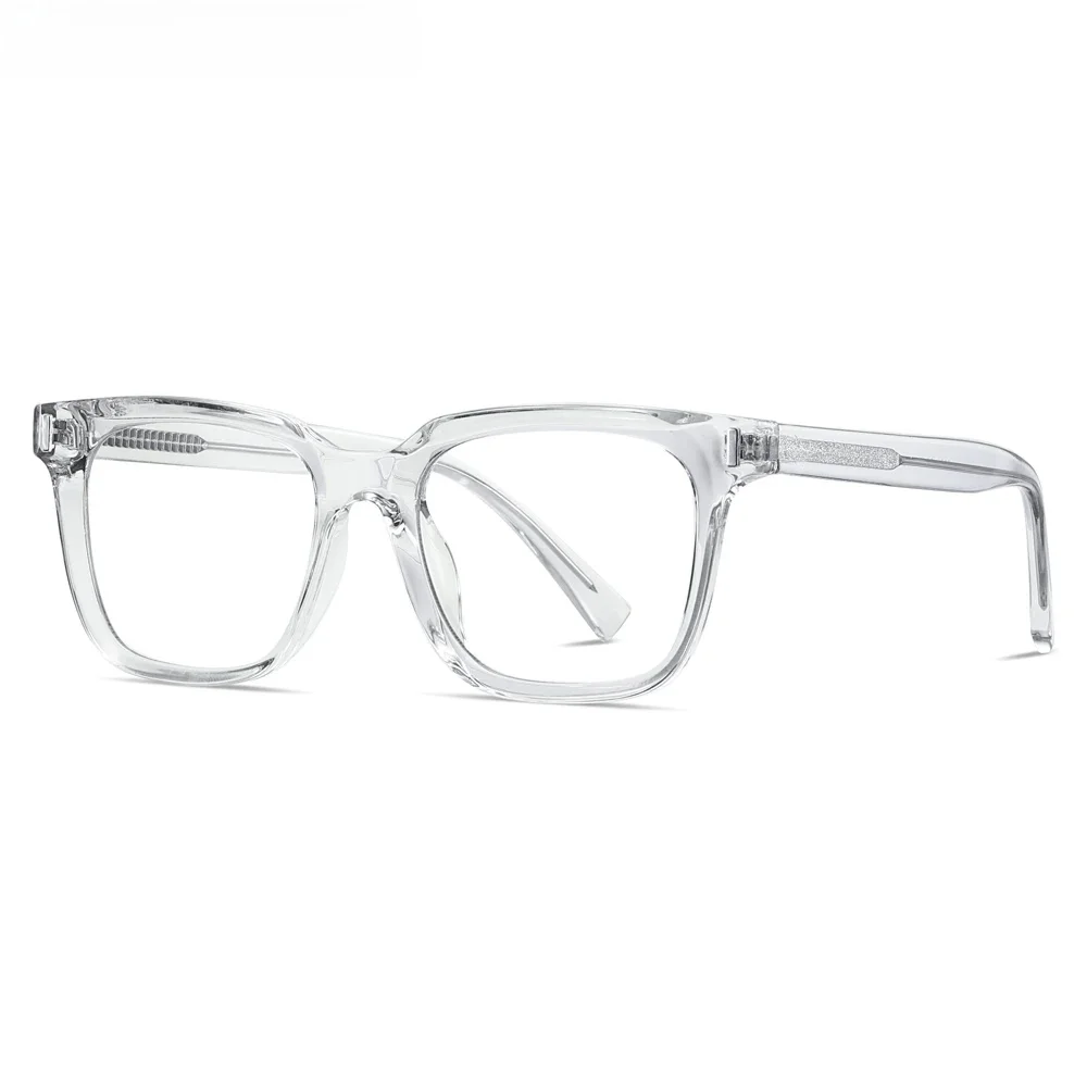 Kachawoo Anti-Blaulicht-Brille, TR90-Acetat, quadratischer Brillenrahmen für Damen, Trend, koreanischer Stil, Unisex, transparent, grau