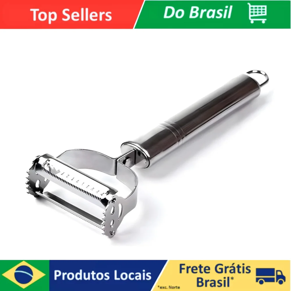 Descascador e Fatiador de Legumes em Aço Inoxidável com Dupla Lâmina