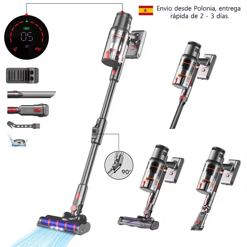 S16 Handheld Vacuum Cleaner 35kPa 450W Powerful 6 in 1 Vertical Cordless Vacuum Cleaner LED Display Handheld Sweeper Machine