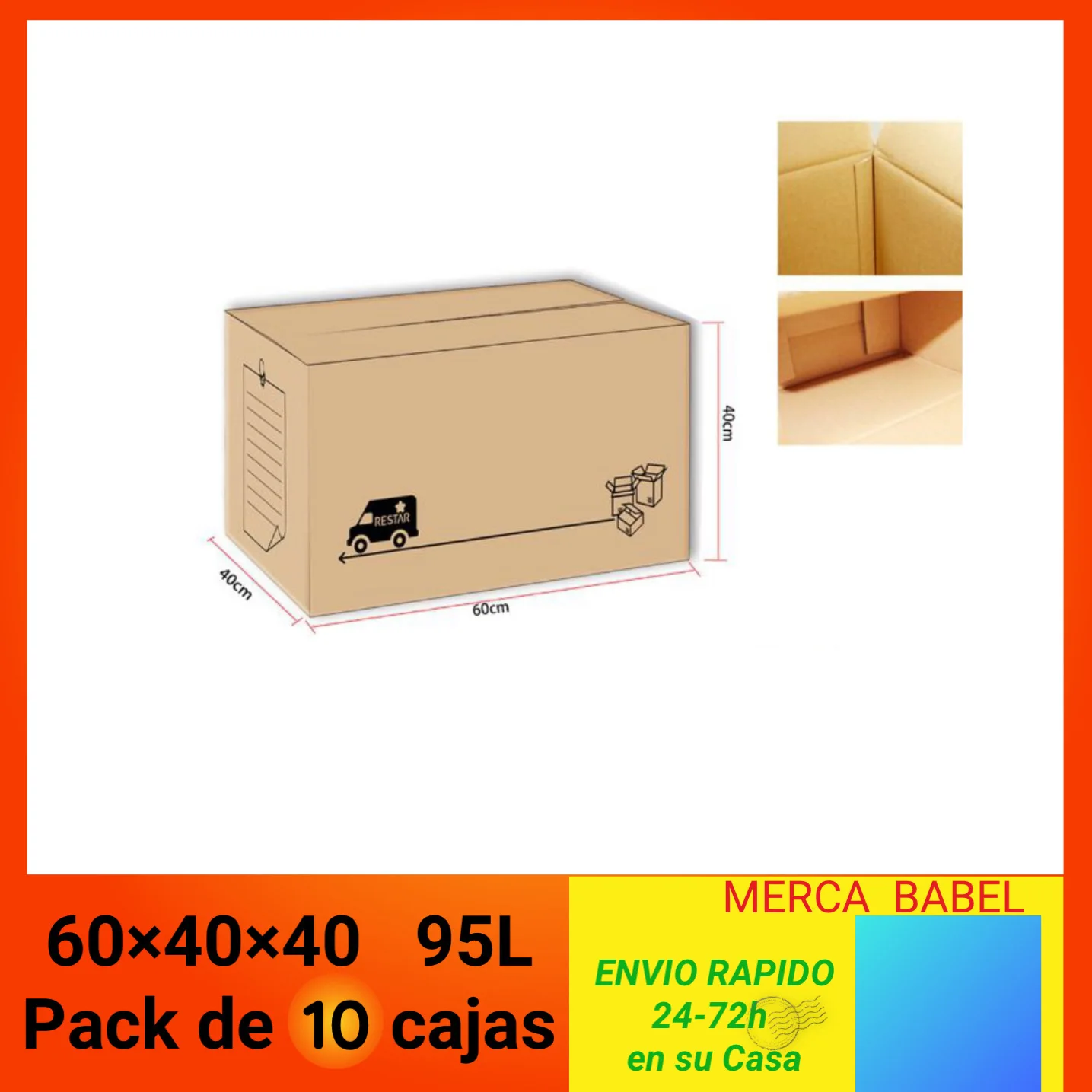 [Confezione da 10] Scatola di cartone pieghevole multiuso per imballaggio in movimento Pacchetto di stoccaggio di spedizione Tutti 40x30x25 30L,