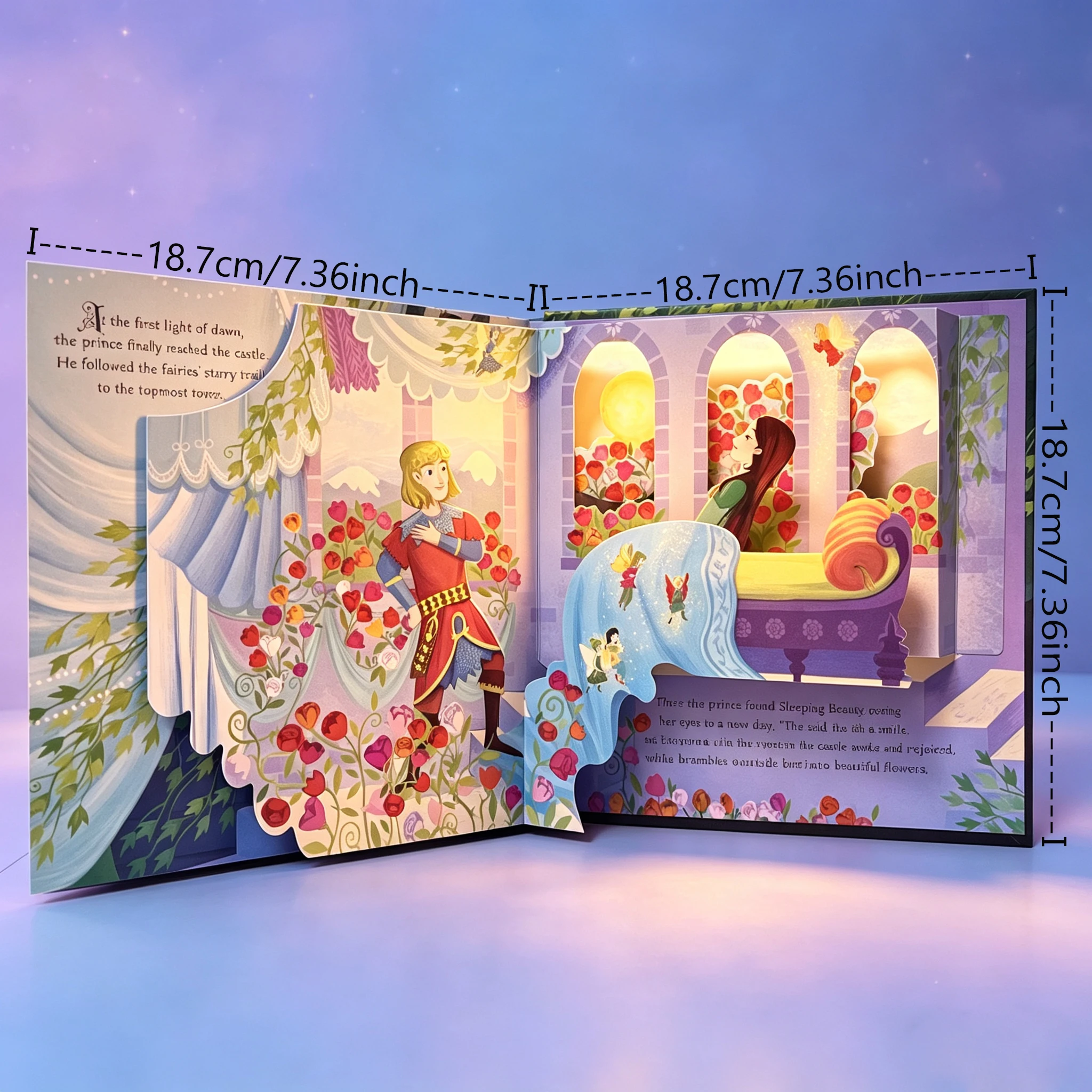 Pop-Up Sleeping Beauty English Fairy Tale Book, Enchanting 3D Board Book with QR Audio, Inspires Imagination & Observation, Perfect Bedtime Story & Gift for Back to School, Birthday, Kids Ages 3+, Immersive Pop-Up Scenes, Parent-Child Classic Reading