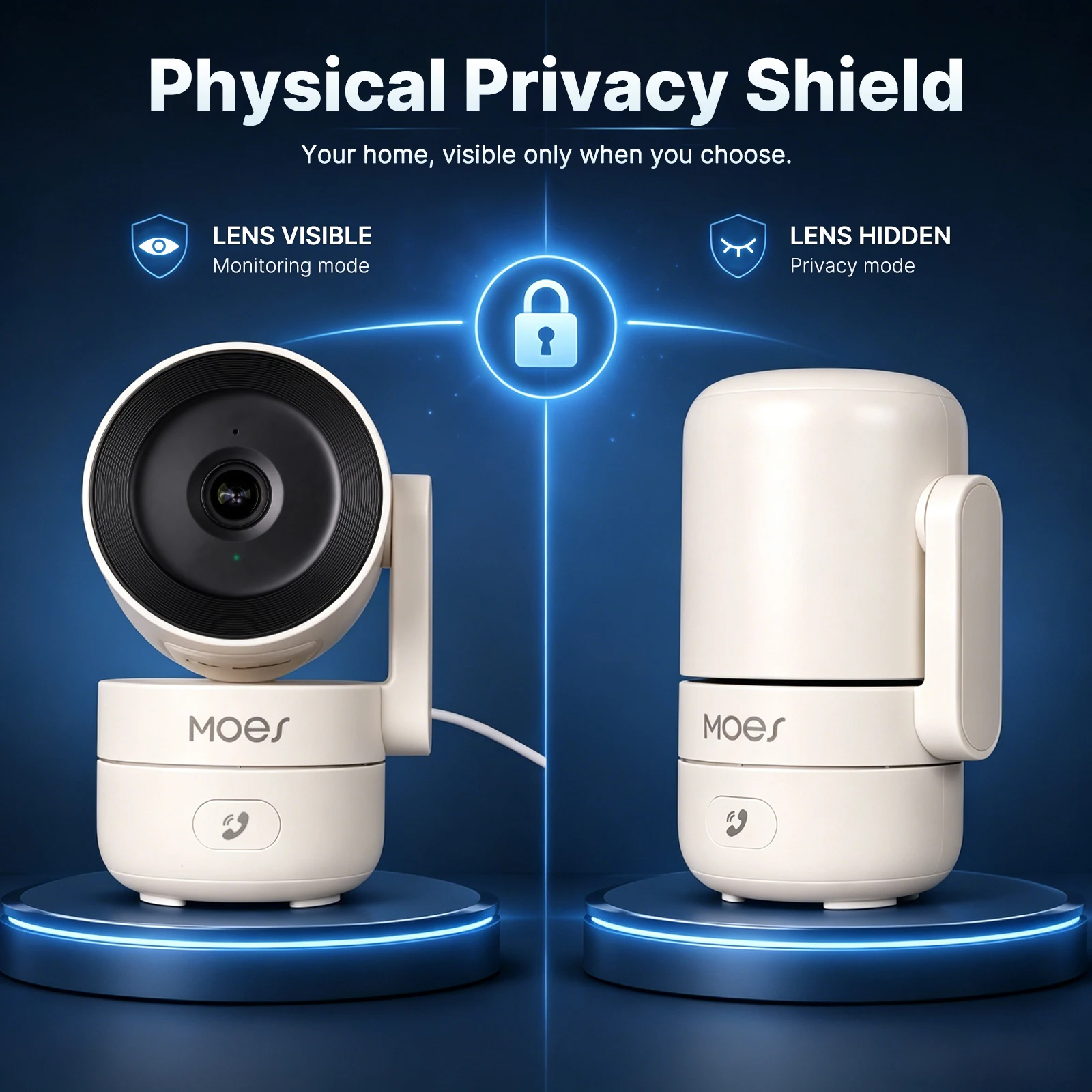 MOES Tuya WiFi Indoor Pan/Tilt Smart Security Camera 4MP HD Infrared Night Vision Motion Sound Detection Monitor Surveillance