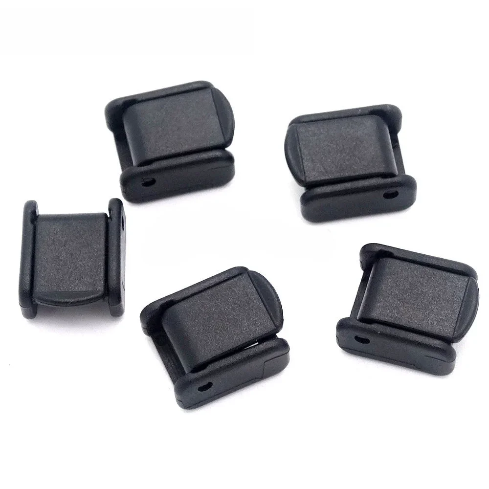 Klamra plastikowa z blokadą typu cam lock do taśm 3/8 cala, czarna, klips typu toggle, do pasków plecaka, pasków, obroży dla psa i kota. — zdjęcie 2