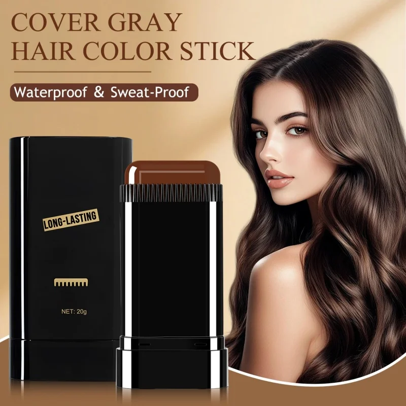 

2-in-1 Hair Color Stick & Comb, Long-Lasting Waterproof Color,Sweat-Proof, Quick Root Touch-Up, Coloring Tool – For Women & Men