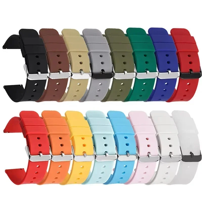 Silikonowy pasek do zegarka 14/16/18/19/20/22/24mm miękkie gumowe paski do zegarków z mechanizmem szybkiego uwalniania do Samsung Galaxy do Garmin do zegarka Huawei — 2