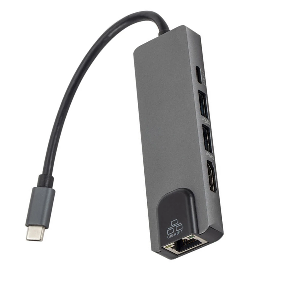 Type Dock kartu jaringan tipe-c ke HDTV, Hub USB-C + tipe kartu jaringan ke 100Mbps HD