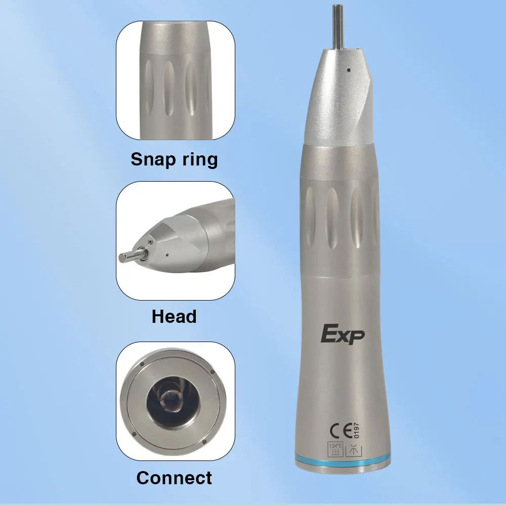 Exp Internal Water Spray Dental Stainless Steel Low Speed Straight Handpiece 40,000rpm 1:1 Drive Lab Equipment Dentist Tools