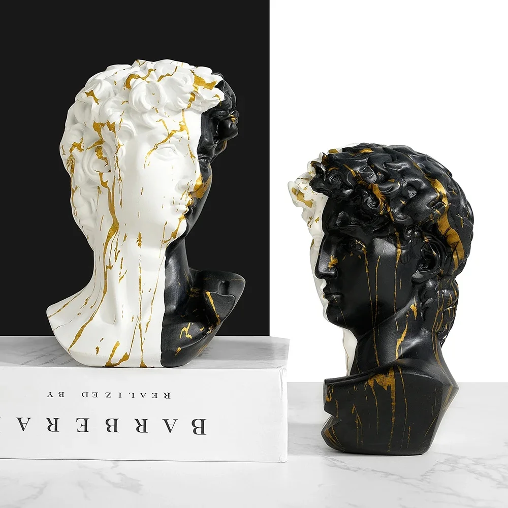 Sculpture en résine avec portrait de personnage de David nordique, 1 pièce, échantillon, décor de salle, salon, figurine artistique, décoration de maison