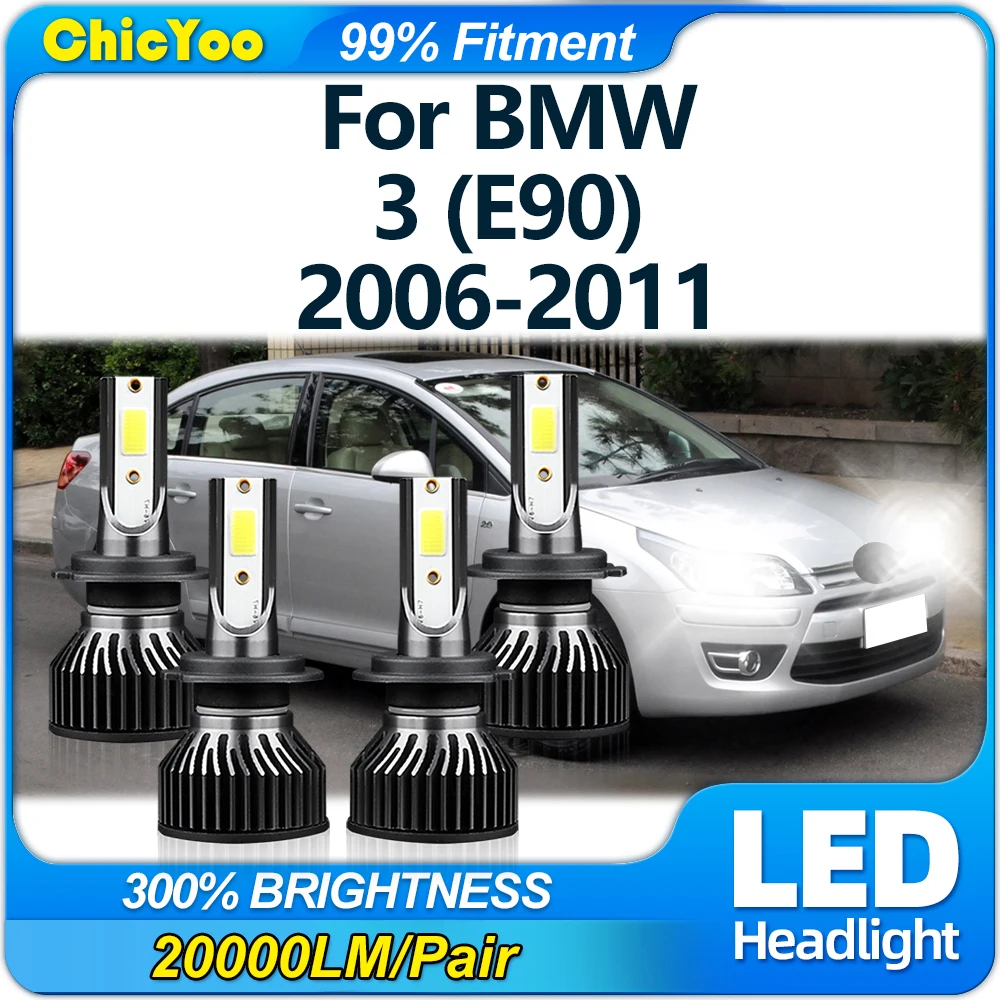 40000LM H7 LED Headlight Bulbs 240W Plug And Play Car Headlamps 6000K Auto Front Lights For BMW 3 (E90) 2006-2008 2009 2010 2011