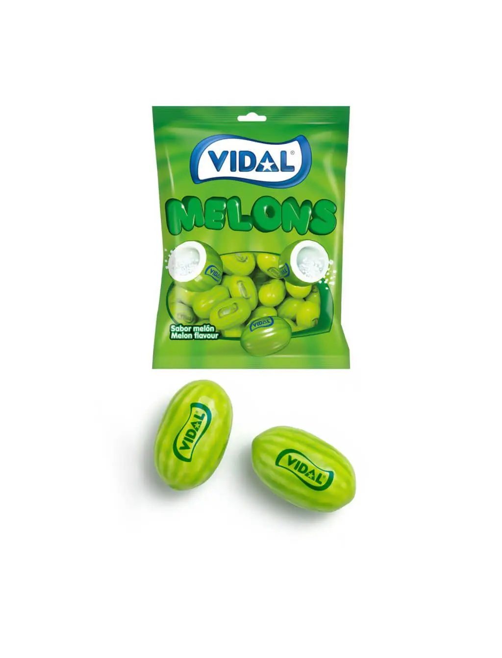 Glassy melons 14 bags of 100g-melon-flavored gum that hide an acid filling that is released in the mouth. Gluten Free