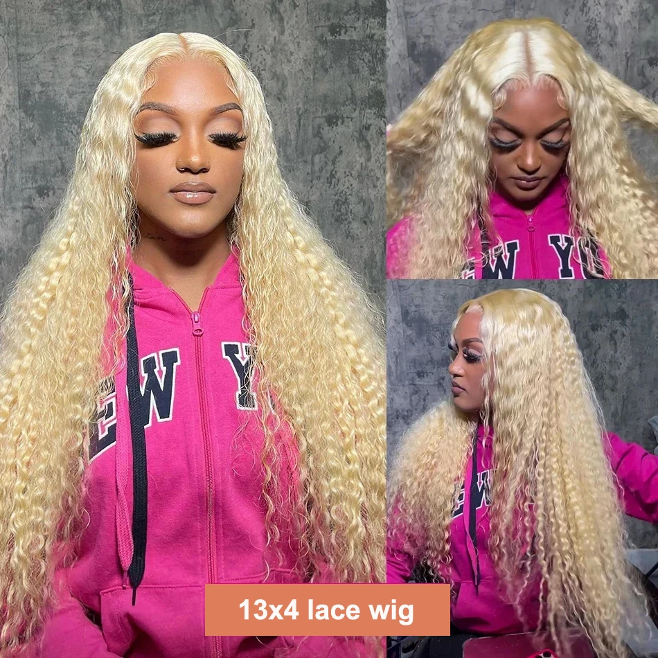 13x6 Transparent 613 Lace Frontal Wig Honey Blonde Color Brazilian Body Wave Lace Front Human Hair Wigs for Women 100% 40i nch