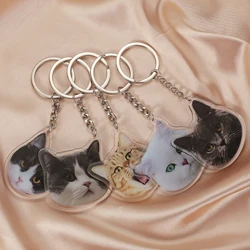 Custom Pet Photo Acrylic Keychain Personalized Dog Cat Parrot Photo Keychain Charm Pet Lover Phone Accessories Pet Loss Gift
