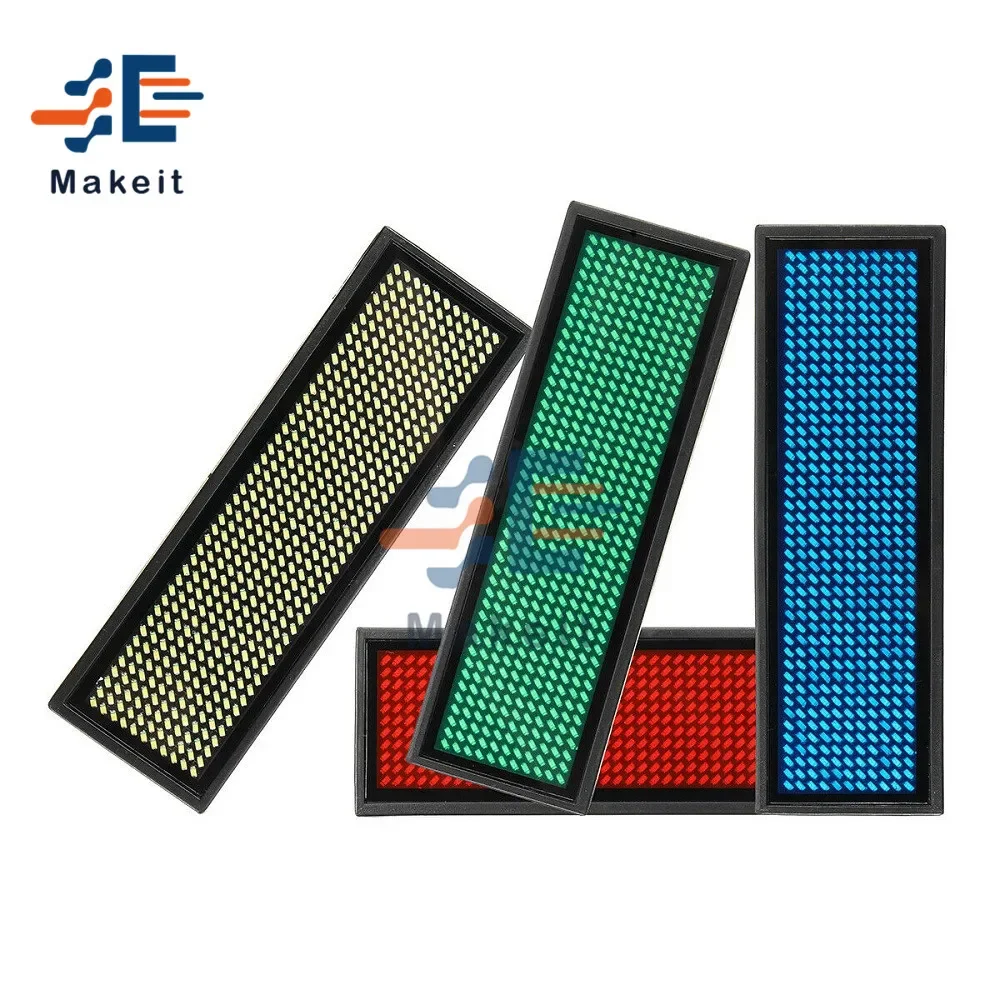 Mini 15 Display Talen Naam Badge Led Digitaal Display Oplaadbare Duurzame Scrolling Led Tag Sign Badge Module
