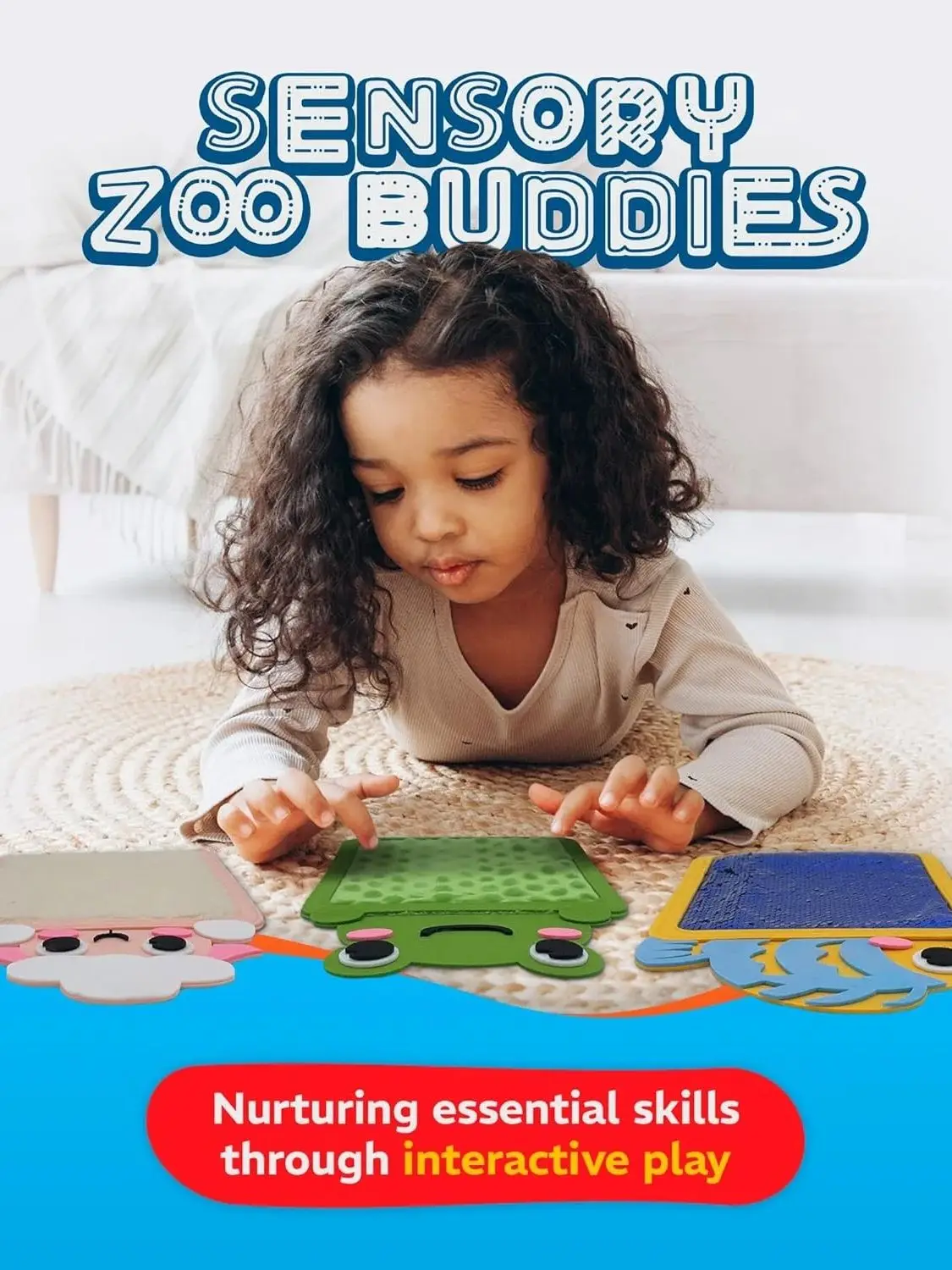 Zabawki sensoryczne Montessori dla dzieci Cartoon Animal mata poznanie koordynacja ręka-oko zabawka edukacyjna sensoryczna podkładka dotykowa dla autystów — zdjęcie 2