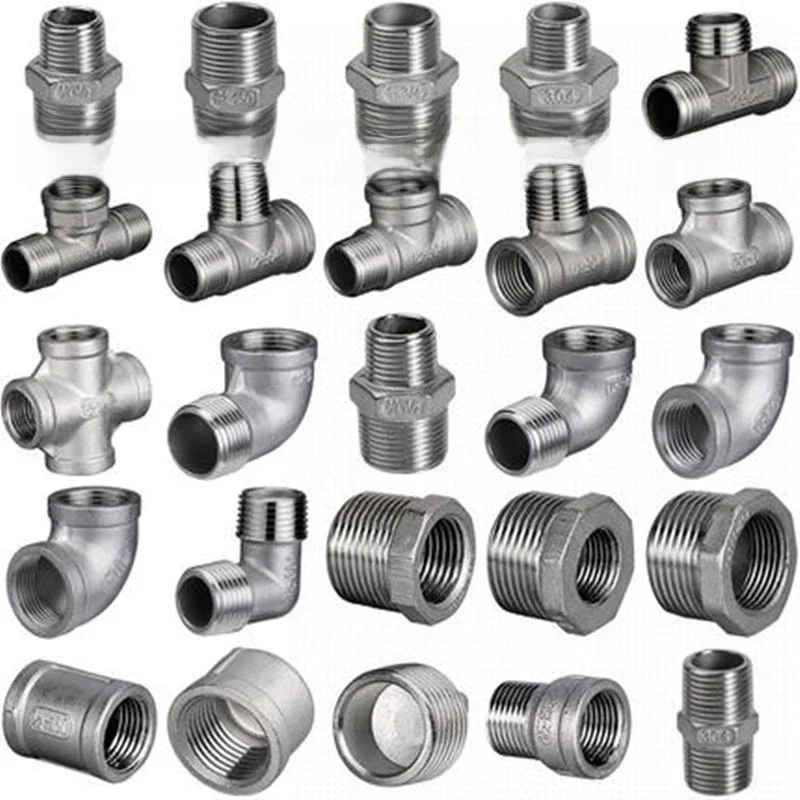 1/4" 3/8"1/2"3/4" 1"1-1/4" 2"  Elbow 3way 4way Threaded  Pipe Fitting Coupler Stainless Steel 304 BSP Joint Overview Adapte