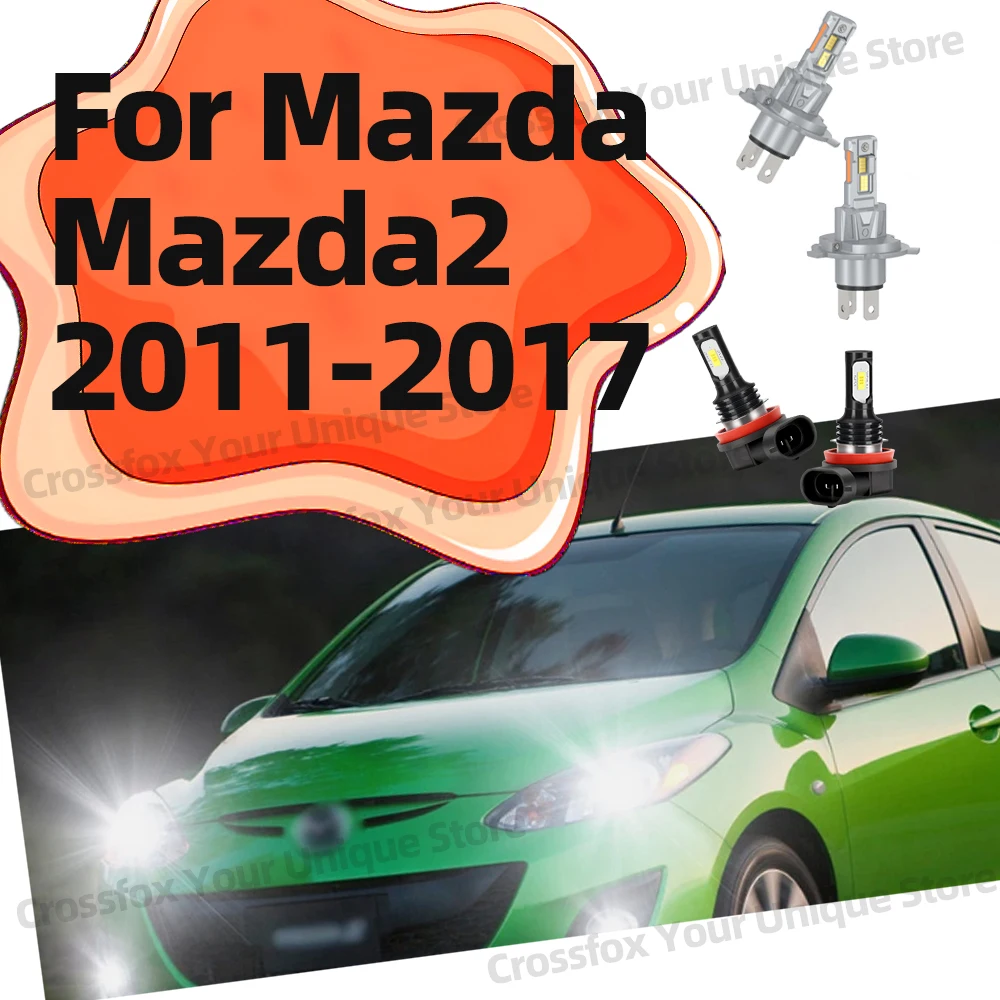 

2/4x LED For Mazda 2 2011 2012 2013 2014 2015 2016 2017 Headlights 30000KM CSP 3570 Headlamps 6000K Bright White Fog Light 12V