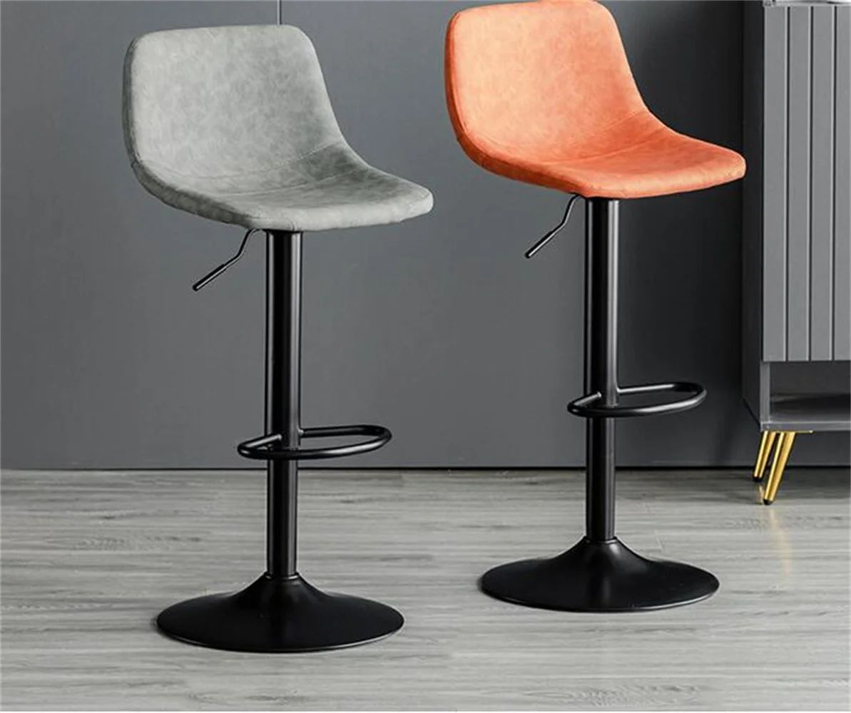 Silla giratoria de Bar alta ajustable, TABURETE asiento nórdico moderno, elevador de escritorio frontal con taburete alto, respaldo de moda, silla