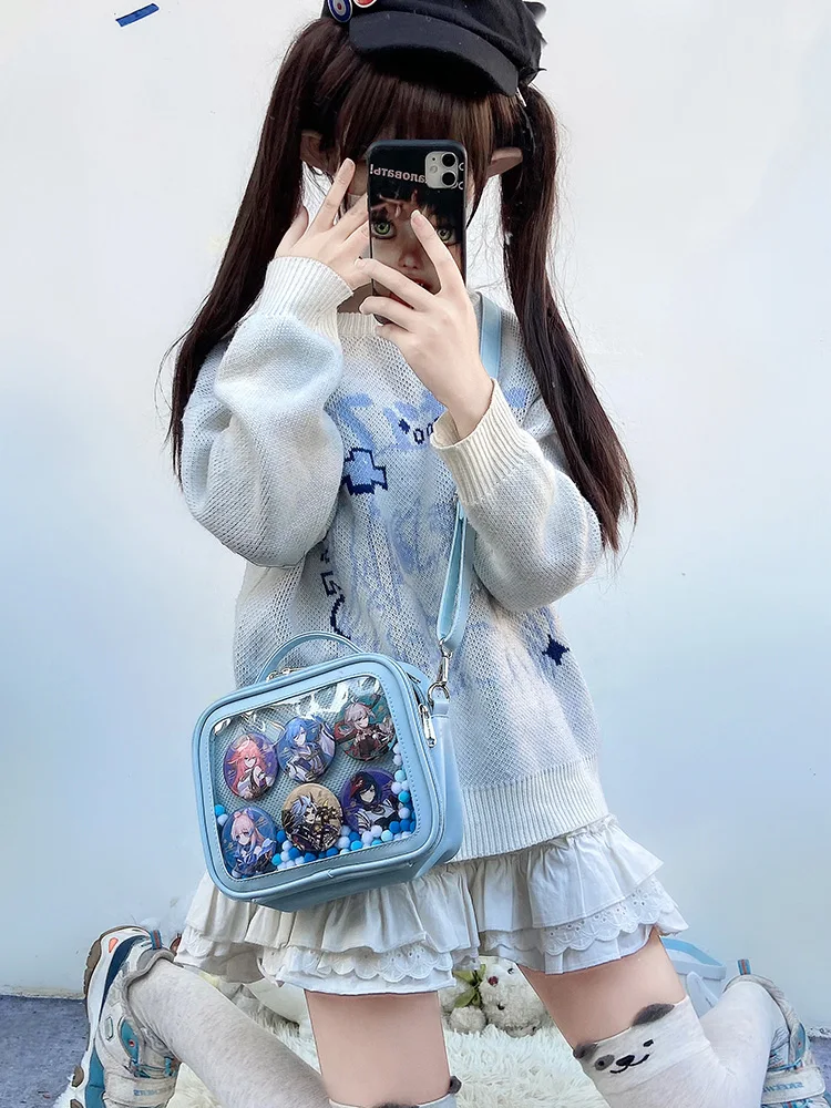 Cassual Ita borsa da donna Kawaii animetrasparent borsa a tracolla borsa a tracolla dolce Lolita spille distintivi mostra regali per ragazze