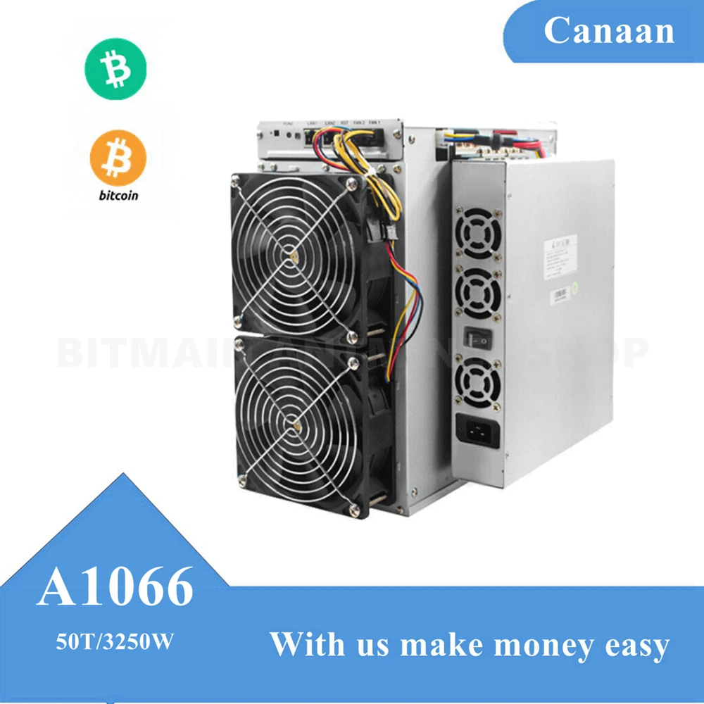 Avalon Miner 1066 55TH/s 3250W BTC Avalon Miner 16nm Chip Bitcoin Canaan Mining SHA-256