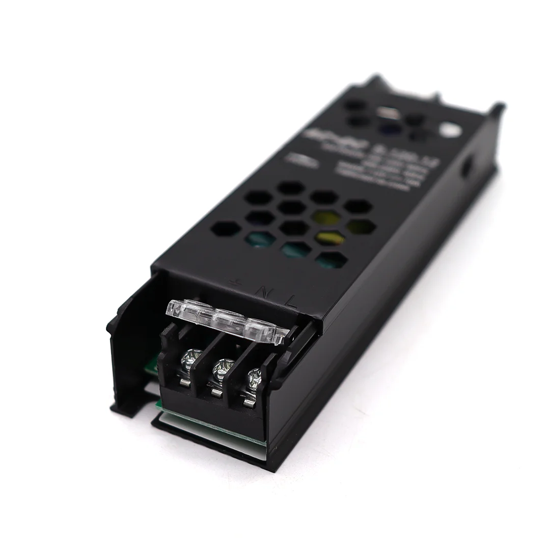 Fuente clave 10A 12v 120W para cámara Cftv, cinta Led, sonido automático, cubierta negra