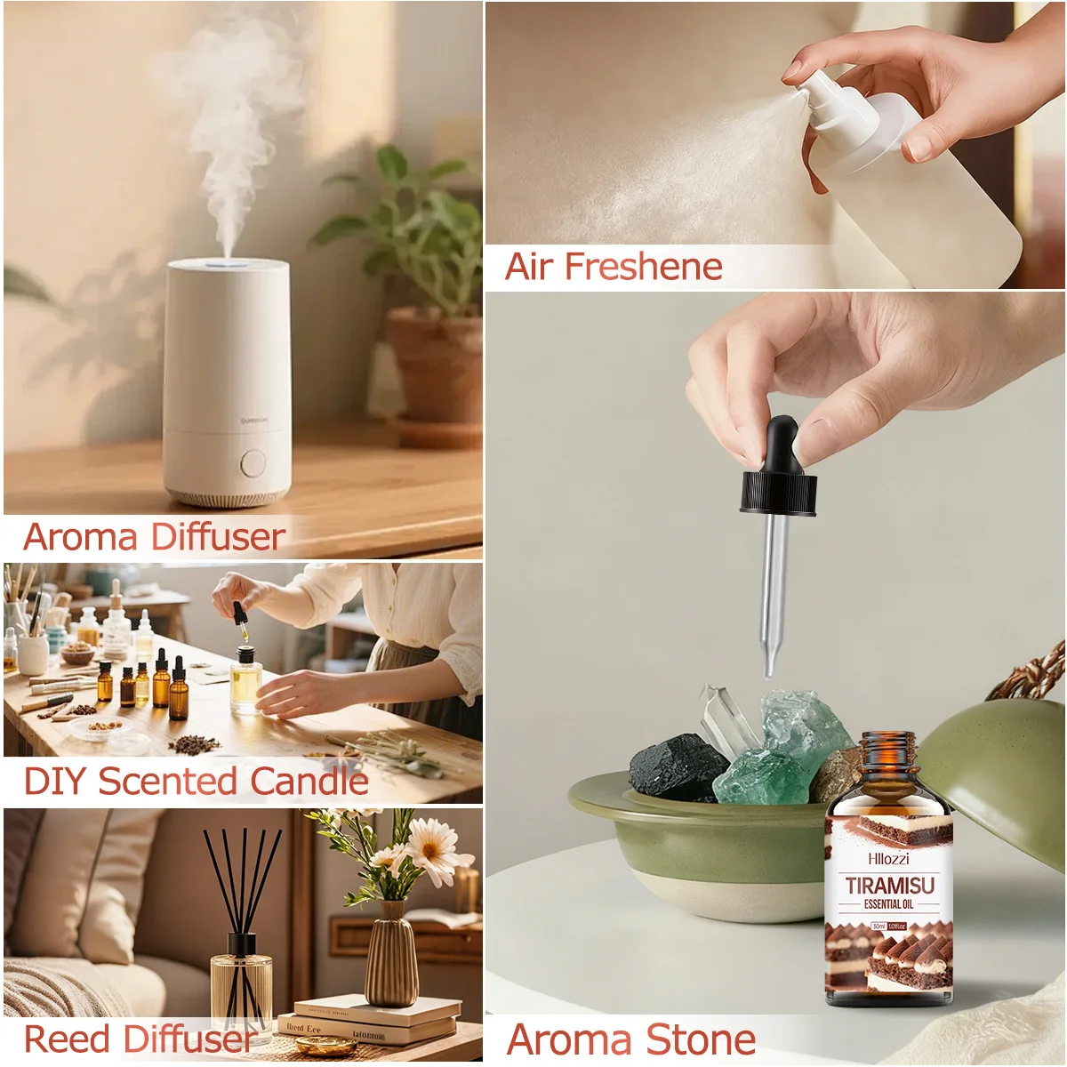 زيت تيراميسو العطري، ذو رائحة حلوة وجذابة، هو زيت أساسي متعدد الاستخدامات مناسب لتدليك الجسم والرائحة.