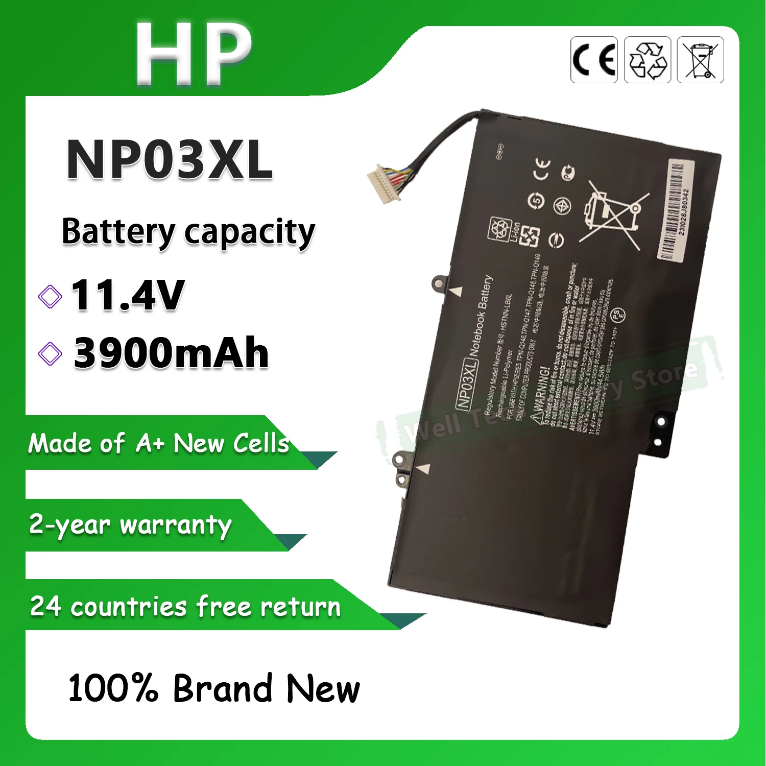 11.4V 3900mAh NP03XL Laptop Battery For HP Pavilion X360 13-A010DX