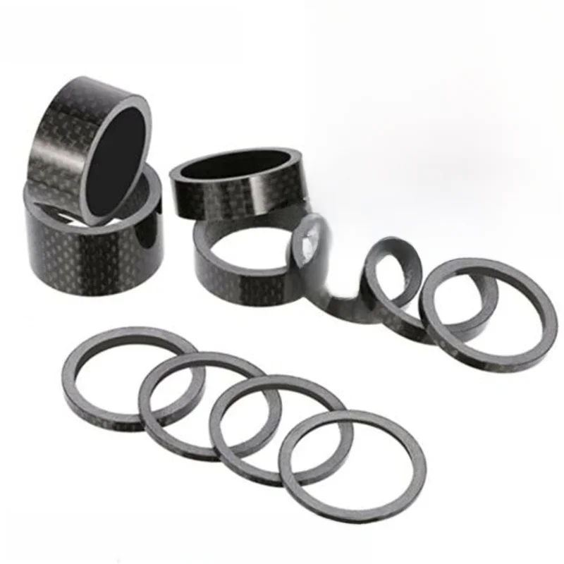 AliExpress NONE 11pc set Carbon Fiber Bicycle Washer 3/5/10/15/20mm Headset Stem washer Spacer 1-1/8" 28.6mm Front Fork Road Bike Accessories
