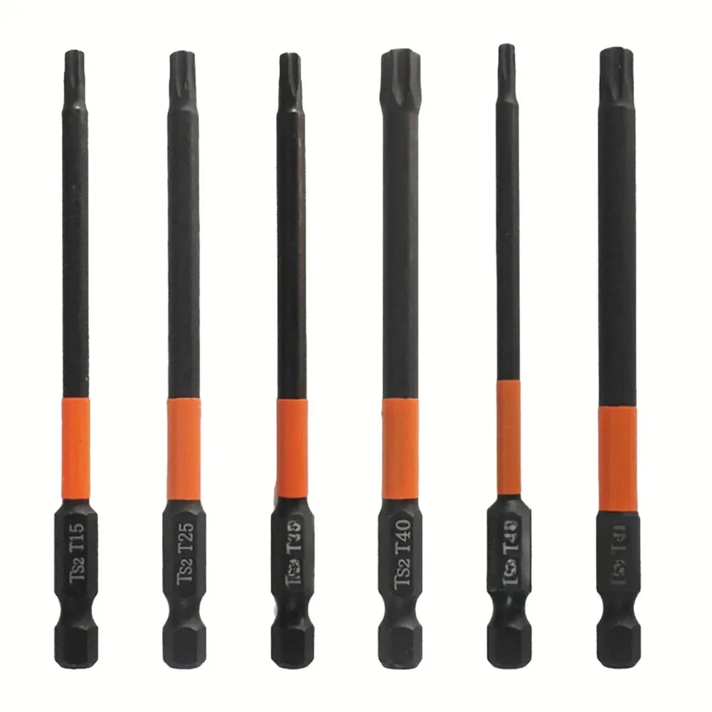1 pièces tournevis Torx embout 100mm vis de pilote magnétique 1/4 ''tige hexagonale tête de forage clé électrique tournevis T10 T15 T20 T25 T30