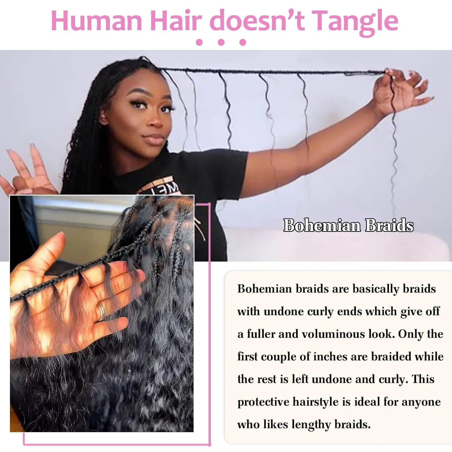 لا لحمة عميق شعر بشري مجعد السائبة تمديد 100% شعر بشري لعذراء الشعر السائبة النسيج للتضفير 100% شعر بشري غير معالج #3