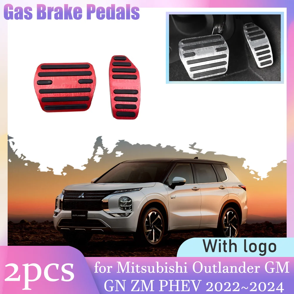 

Car Gas Brake Pedals for Mitsubishi Outlander GM GN ZM PHEV 2022~2024 2023 Anti-Slip Aluminum Alloy Foot Pedal Cover Accessories