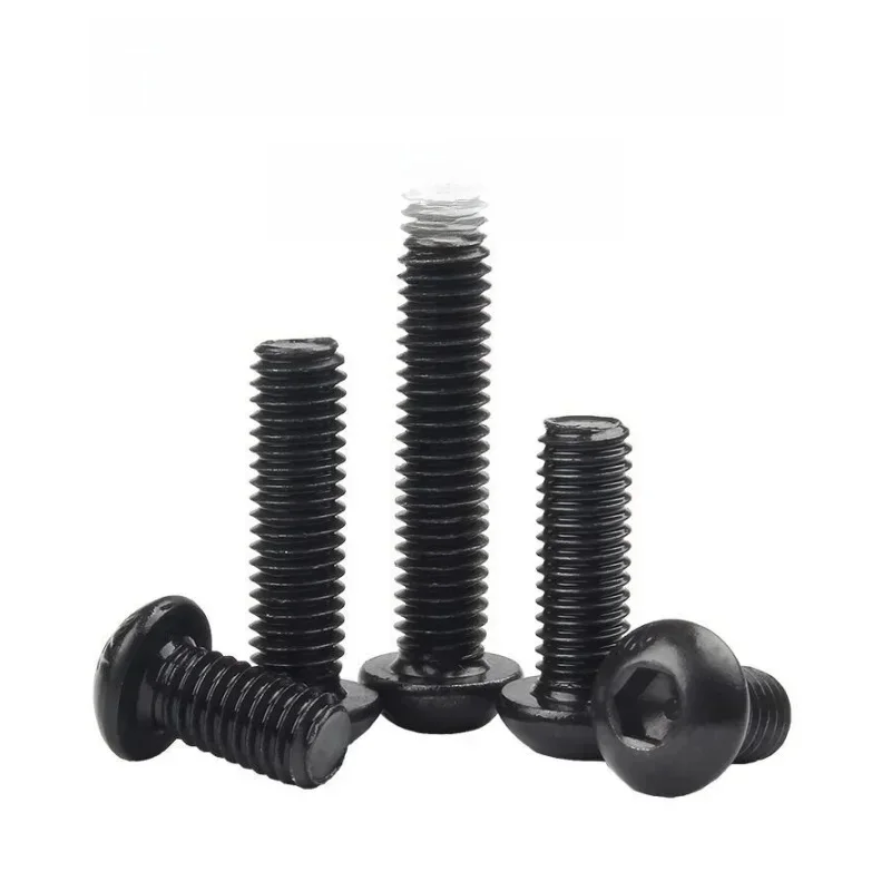 Boulons Allen 1/8 5/32 3/16 1/4 5/16 3/8 pouces noir Grade 10.9 acier allié tête ronde vis à six pans creux vis hexagonale à tête cylindrique