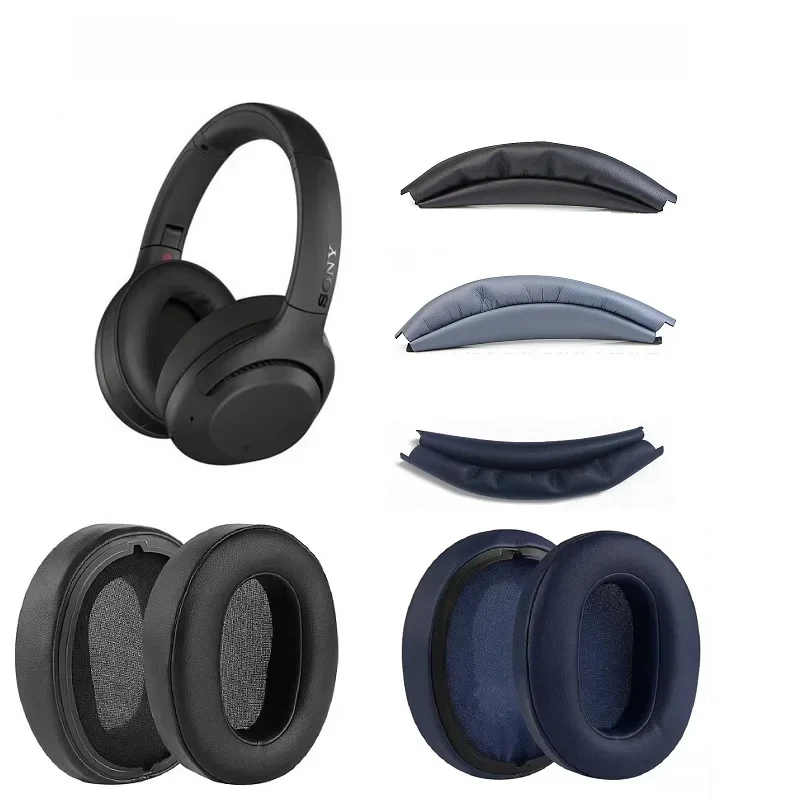 Poduszki nauszników do słuchawek SONY WH-XB900N wymienna opaska na głowę skórzane nauszniki nauszniki wh xb900b części zestawu słuchawkowego — zdjęcie produktu 7