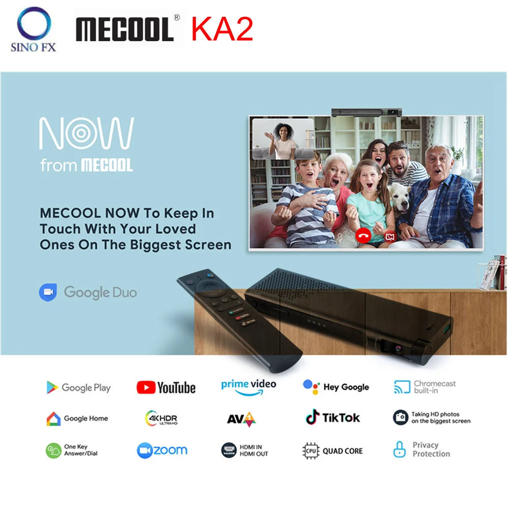 Mecool KA2 أندرويد 10.0 صندوق التلفزيون Amlogic S905X4 رباعية النواة جوجل شهادة مع 1080P HD كاميرا للفيديو لايف دعوة الاجتماع