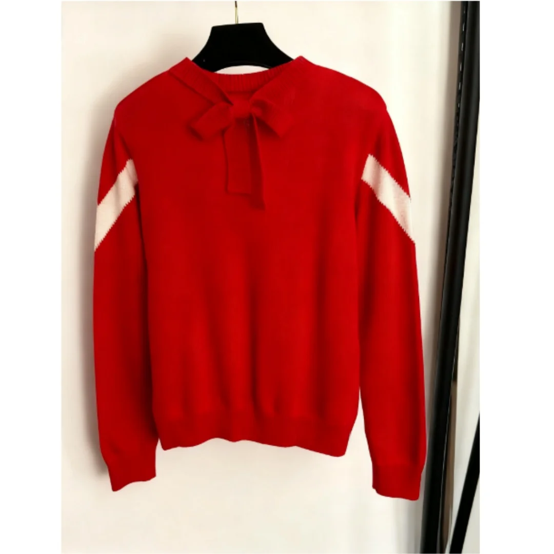 

Зима 2025, новая женская мода, шерстяной трикотаж с v-образным вырезом и длинными рукавами