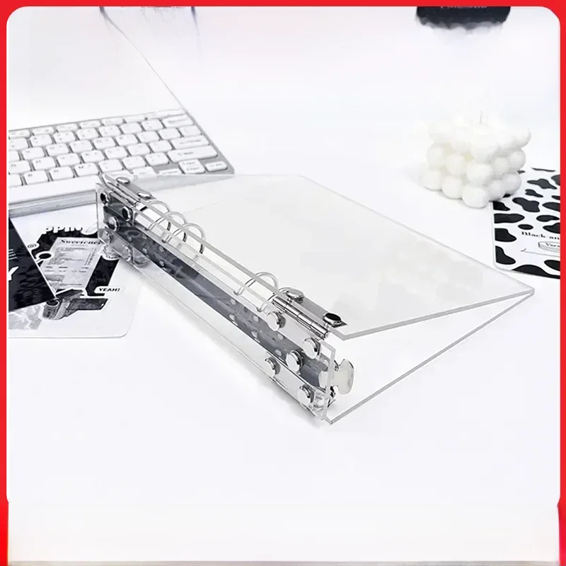 Classeur de carte Photo Transparent en acrylique A5, classeur détachable DIY, Album Photo à feuilles mobiles, classeur Kpop d'album en acrylique à 6 trous