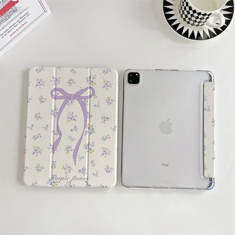 Etui na tablet Cute Flower Bow do Apple iPad Air 2024 11 cali Air5/4 10.9 iPad 5/6/7/8/9 Gen 9.7 Air 3 10.2/10.5\'\' mini 6/5 Etui