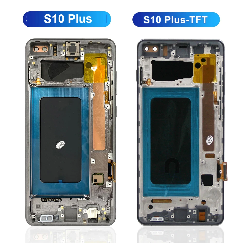 TFT S10 Plus Screen, For Samsung Galaxy S10 Plus LCD Display G975 G975F/DS Touch Screen Replacement Digitizer Assembly +Frame