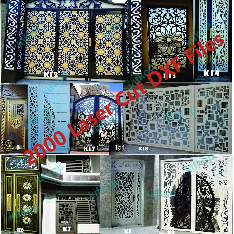 2000 Metal Door Home Garden Decor Sheet DXF Format 2D Vector Design CNC Laser Plasma Cutting Drawing  Files Collection