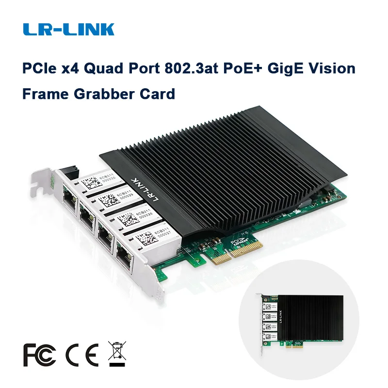 LR-LINK 2004PT-POE Gigabit Network Card with Intel I350 Controller,4 RJ45 PoE+ Ports PCI Express v2.1 x4 Ethernet Adapter Suppor