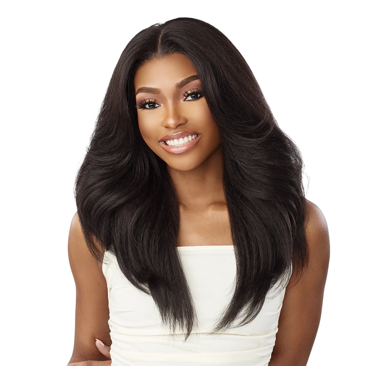 Sensationnel Curls Kinks N Co Glueless HD Lace Front Wig Kinky Edges 13X6 Kinky Layered Blow Out 22