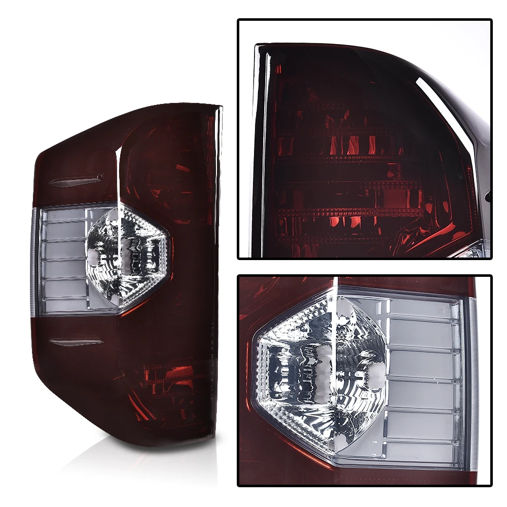 1 زوج أضواء خلفية خلفية مصابيح الفرامل الجمعية صالح ل 14-21 تويوتا تندرا المدخن مقاوم للماء سنوبروف الغبار اكسسوارات السيارات #6